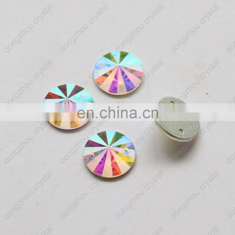 DZ-1041 crystal ab color flat back glass rhinestones for clothing