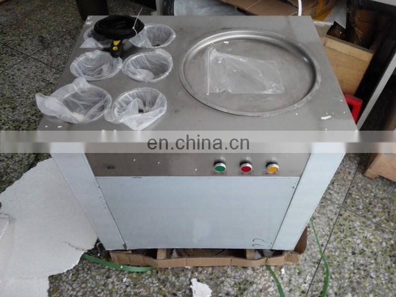Flat Pan Frozen Yogurt Real Fruits Fry Ice Cream Machine