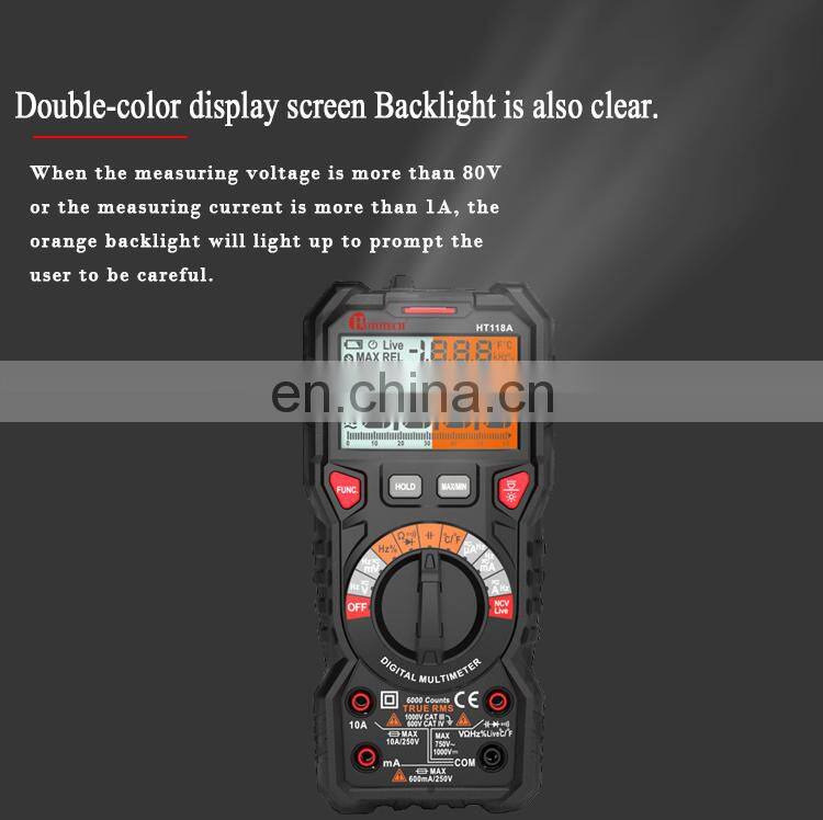HT-118A 6000 Counts Digital Multimeter T-RMS/Autorange Multimeter smart chip Multimeter Digital