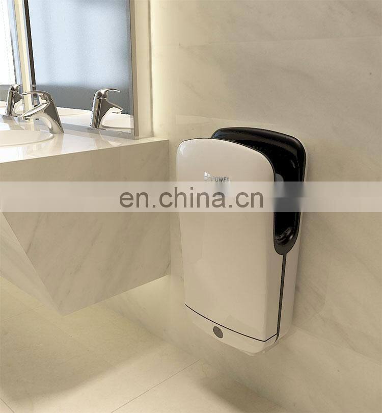 Brushless motor free standing or wall mount high speed automatic hand dryer with both warm and cold air