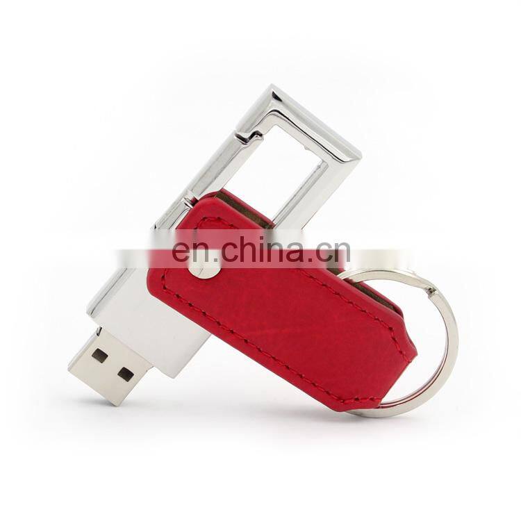 Wholesale Customized Logo Pendrive Leather USB Flash Drive Gift with Gift Box Packing