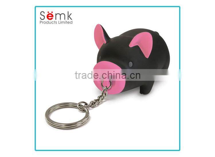 Popular promotional gifts plastic soft PVC piggy shaped key chain
