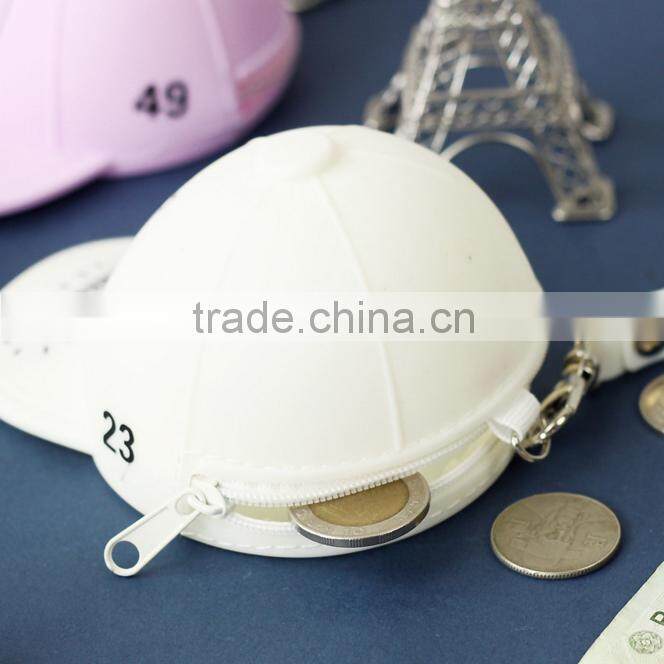 Hot! packs of silicone cute cartoon candy colored baseball cap Coin Pocket Mini cap bag coin purse
