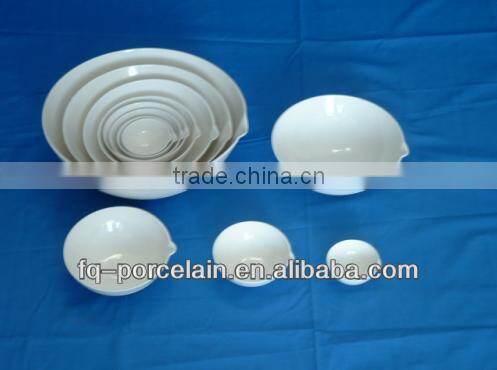 inexpensive Hemisphere evaporating basins,porcelain basins,Round Bottom with spout,Glazed