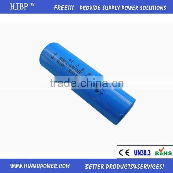 2016 hot sale ER14505 3.6V LiSOCl2 non-rechargeable Lithium primary battery