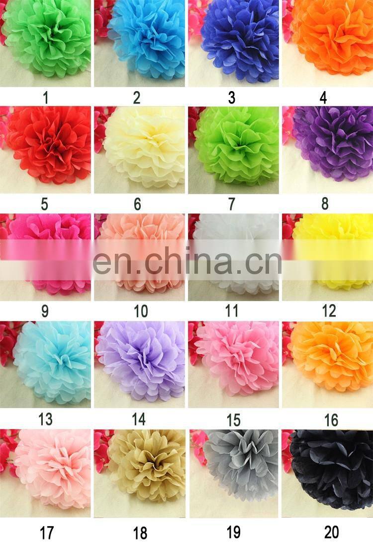 1pcs 10inch (25cm) pompon Tissue Paper Pom Poms Flower Kissing Balls Home Decoration Festive Party Supplies Wedding Favors