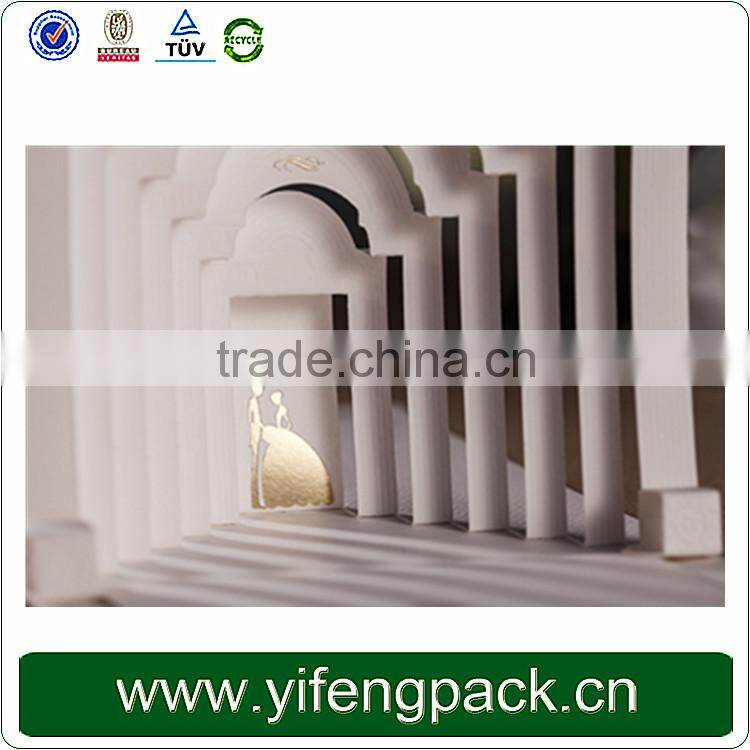 Luxury unique 3d wedding card/pop up wedding invitation card