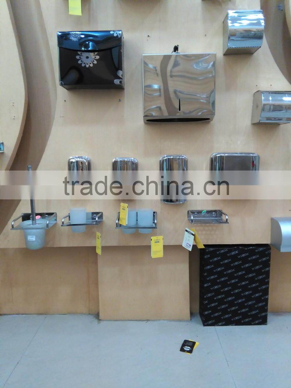 Wesda Wall mount toilet accessories black stainless steel paper towel holder for bathroom