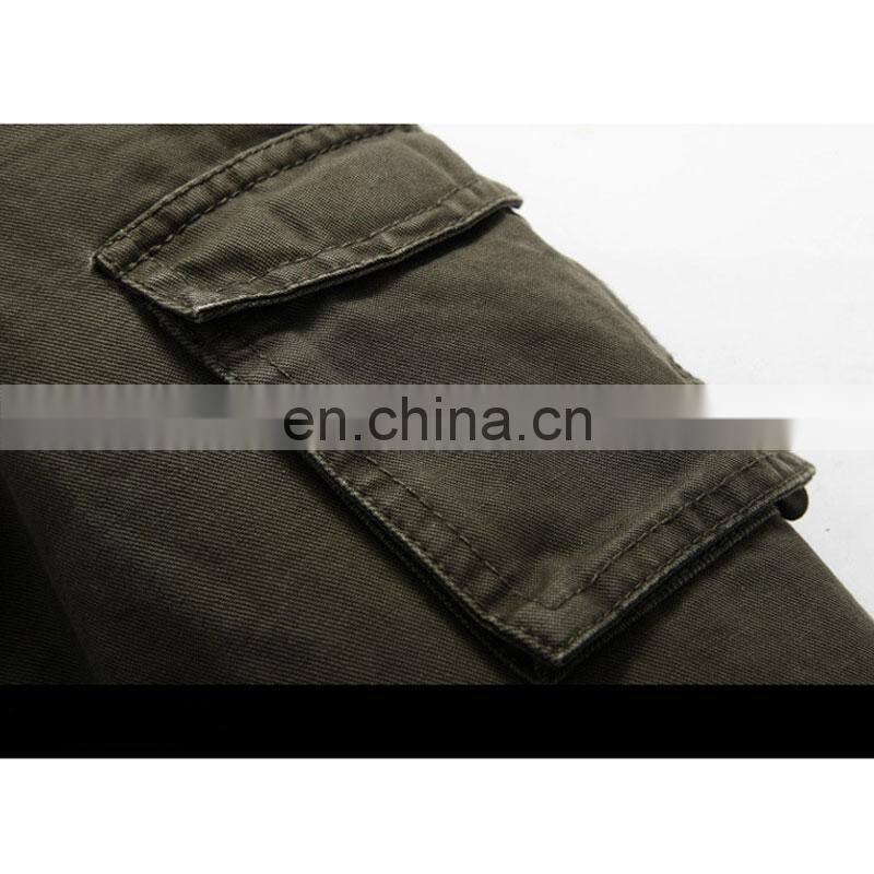 Customized plus velvet military uniform men's jacket slim standing collar cotton men's casual bomber jacket