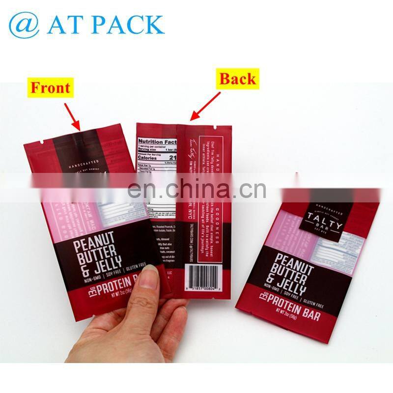 Custom printed back side seal heat sealable candy bar wrapper