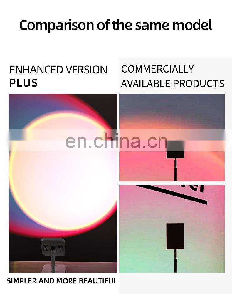 Sunset Night Light Atmosphere Mood Lighting Usb 180 Degree Tiktok Smart White Led Lamp Sunset Projector Lamp Light