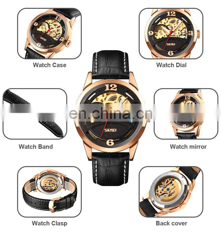 Skmei 9226 Private Label Men Mechanical Watch Analog Fashion Leather Waterproof Automatic Wristwatch