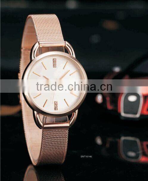 women watch stainless steel mesh band rose gold online shopping CE & RoHS