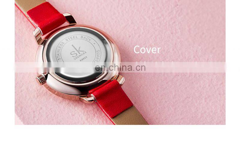 SHENGKE New Stylish Girls Red Sport Watch Fashion Luxury Brand Gold Quartz Watches Ladies Classic Reloj Para Mujer