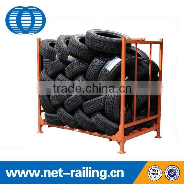 Commercial Stacking metal foldable warehouse tire storage rack