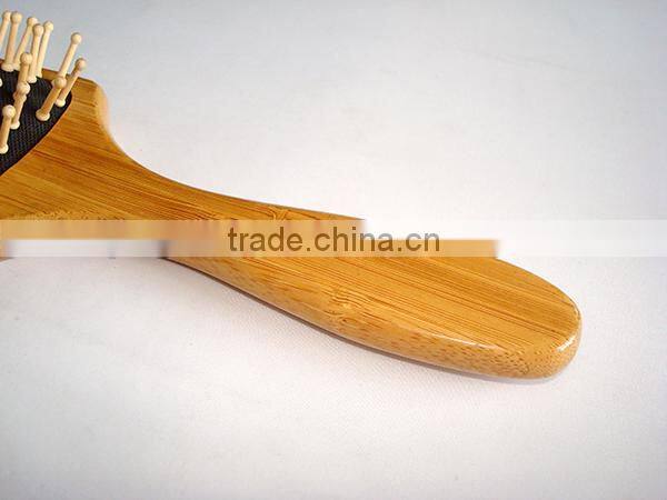 Eco-friendly Natural Bamboo Brush , Wood Pins Custom Paddle Brush