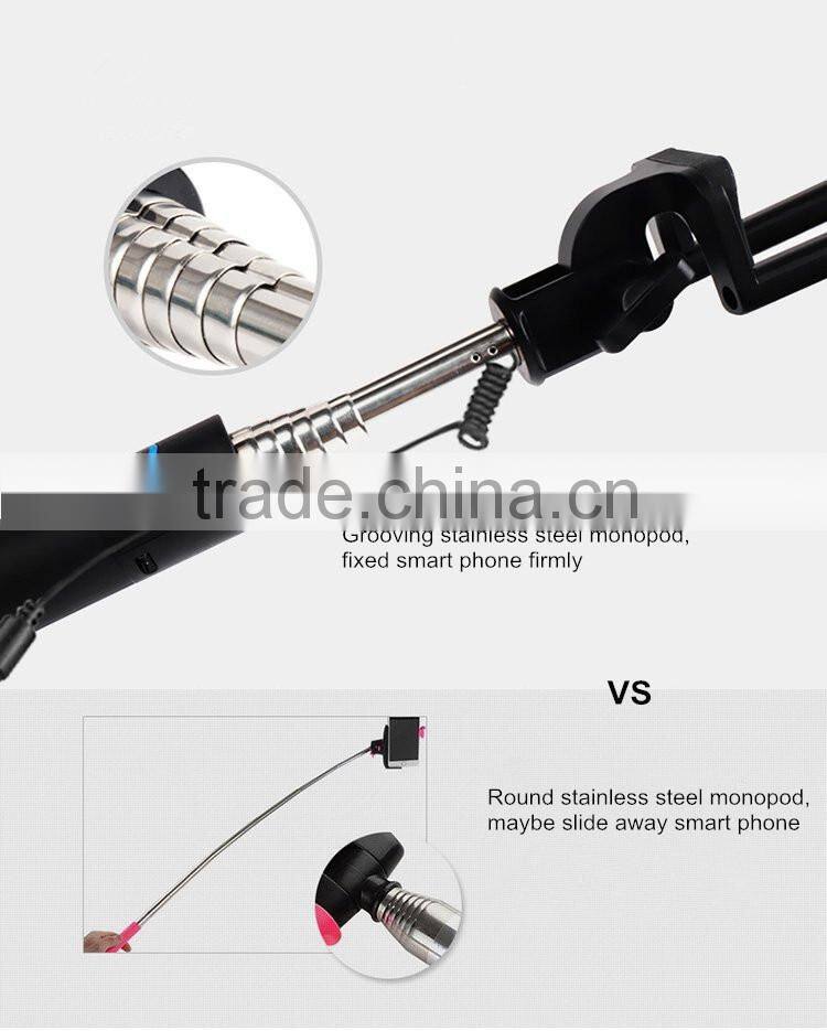 Wholesale Portable Mini Monopod Selfie Stick with wire for nokia lumia 925