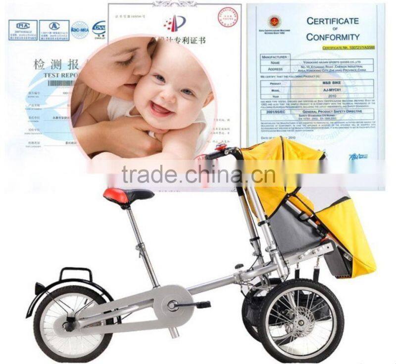 Folding 3 Wheels 16 Inch Mother Baby Stroller Bike