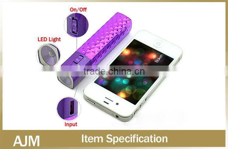 New portable power bank 2200mAh with grade A 18650 full capacity battery