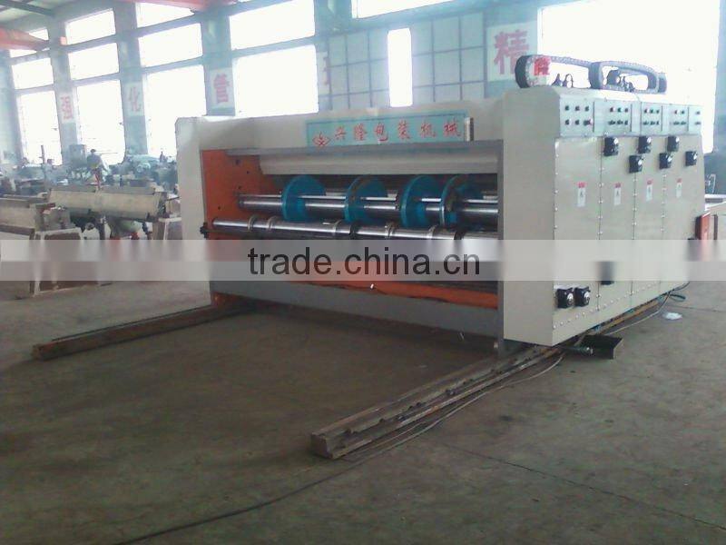 Three color flexo printing slotting carton making machine