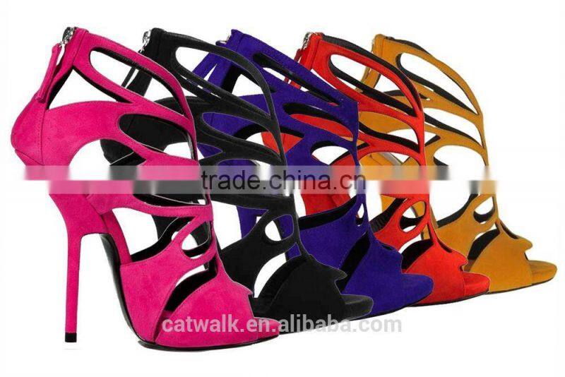 Many color peach suede leather high heel sandals 120mm stiletto summer sandal shoes very sexy