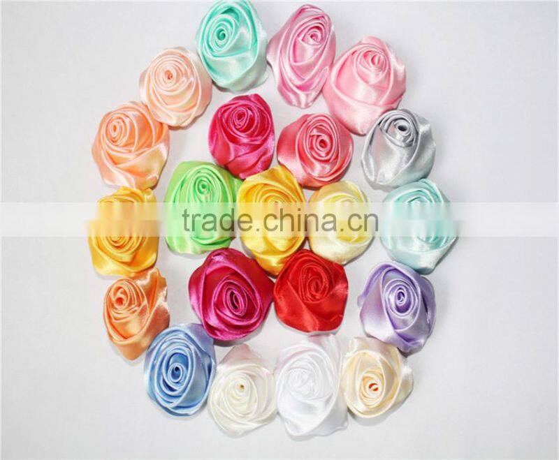 Decoration Satin rose Flower for stockings , Handmade flower for dress,hair accessories rostte flower