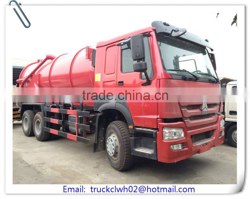 6*4 Heavy Duty SINOTRUK HOWO Vacuum Sewage Suction Truck for sale