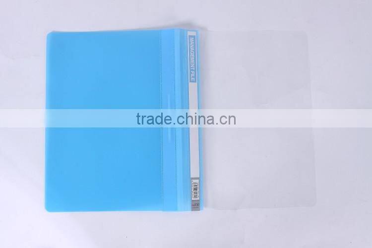 PLASTIC BINDER IN FC SIZE WITH FASTENER, TRANSPARENT COLOURS