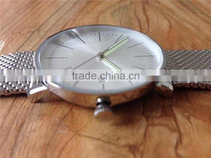 Germany design 316L stainless steel case genuine leather strap curved sapphire glass minimalist watch