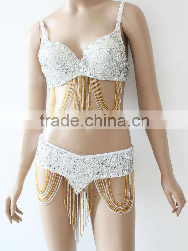 gold cabaret belly dance outfit (XF-038)
