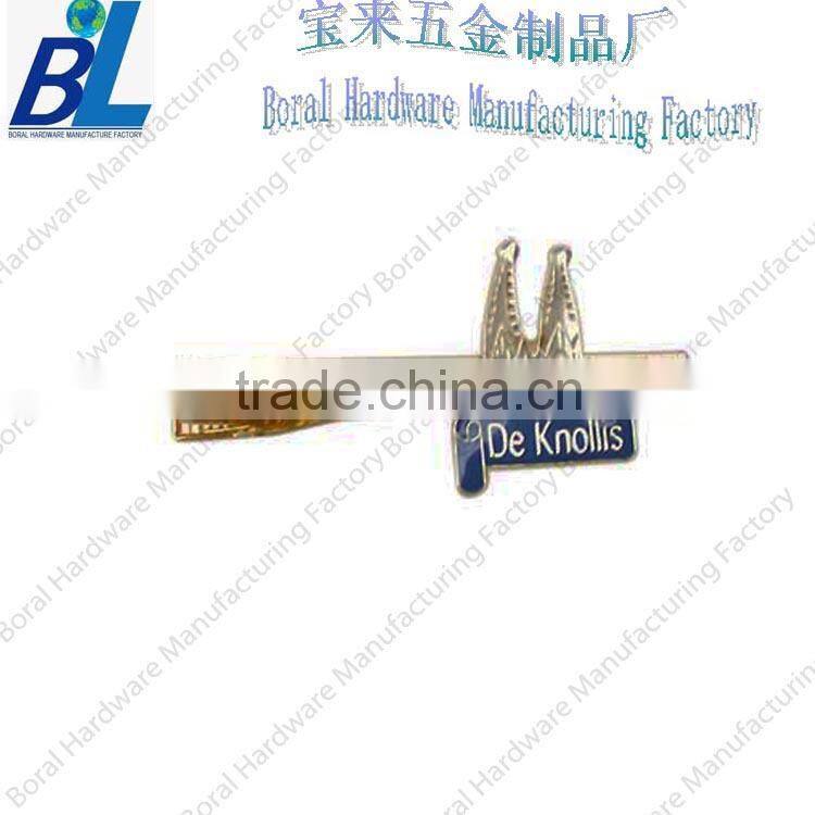 Gold plated metal batman tie clip in bronze