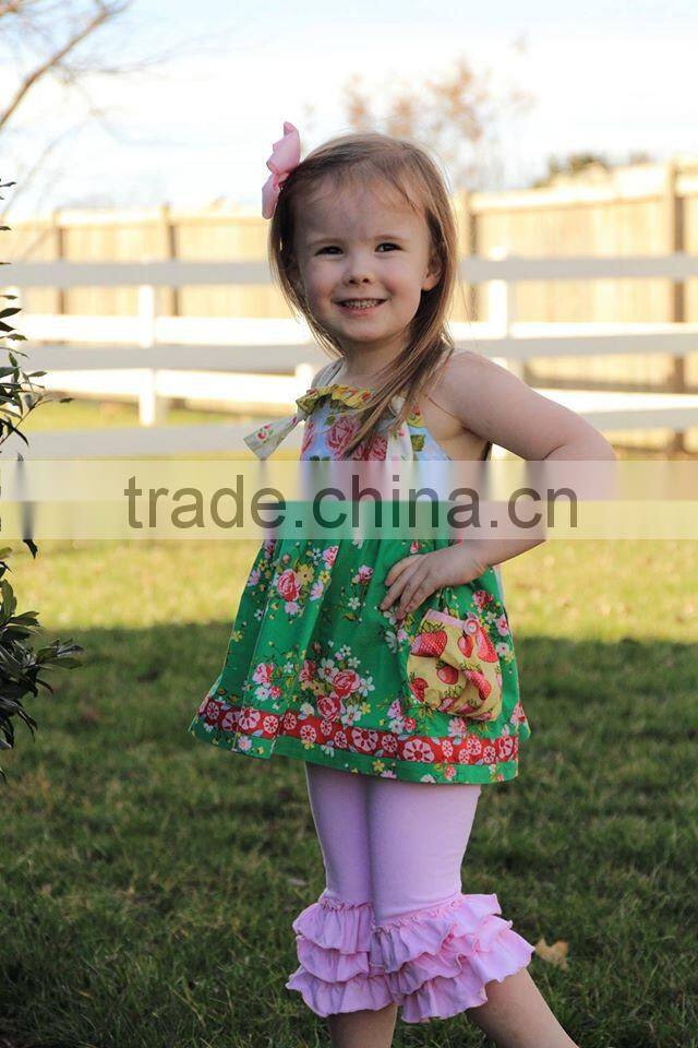 Girls Boutique Outfits Girls' Ruffle Pants Set wholesale clothing pants set for kids