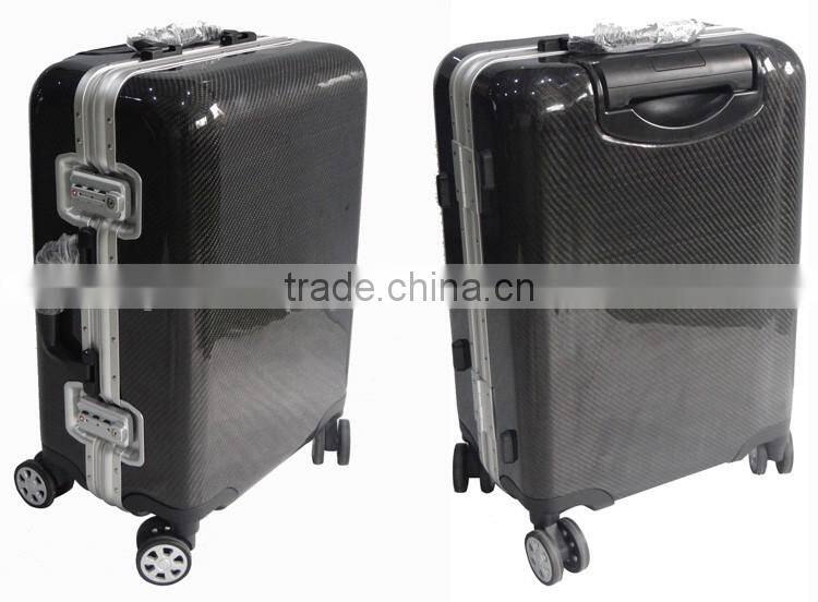NEW ARRIVAL 20 inch super light weight than aluminum suitcase , carbon fiber suitcase sets with spinner Wheels