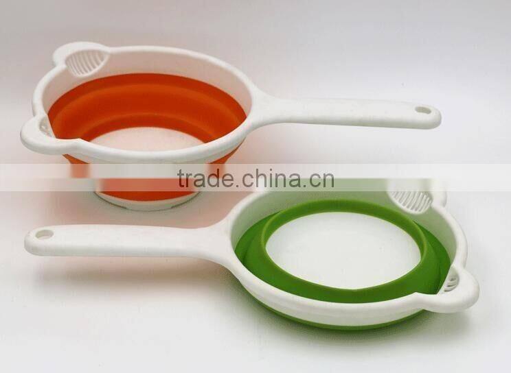 China manufacture cartoon shaped eco-friendly Collapsible Strainer with handle