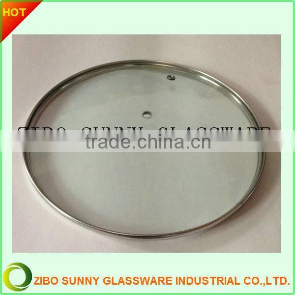 Round toughen Green color glass pot lid