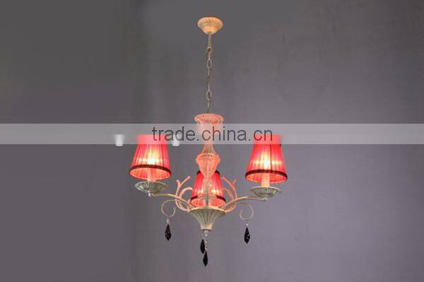 red fabric lampshade lighting&crystal chandelier&fashion pendant lamp