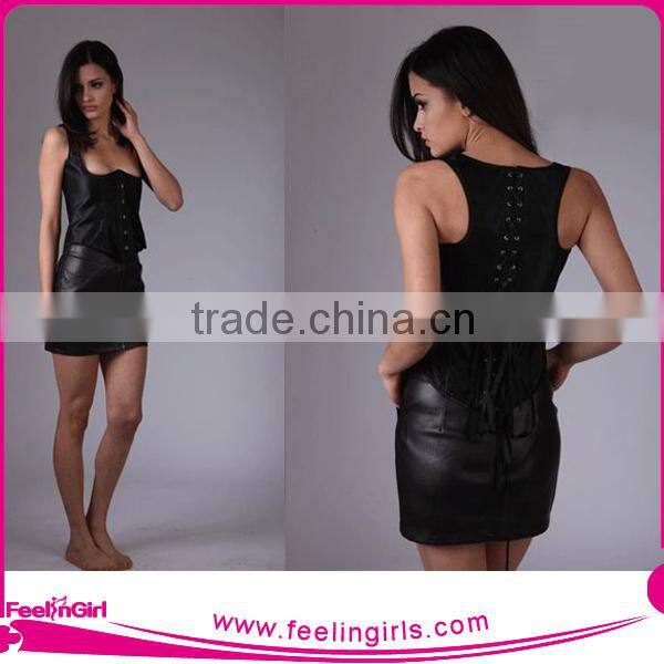 Wholesale Wet Look Fashion Sexy PVC Latex Corset Prom Dress