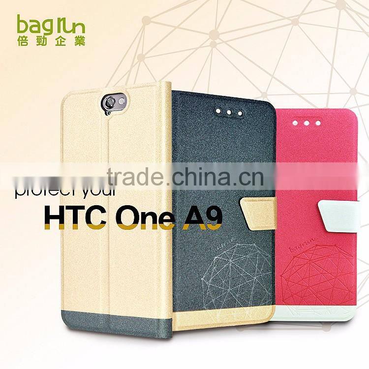 2016 Design Ultra slim Phone Case PU Leather Phone Cover for HTC One A9 with Stand Function Case