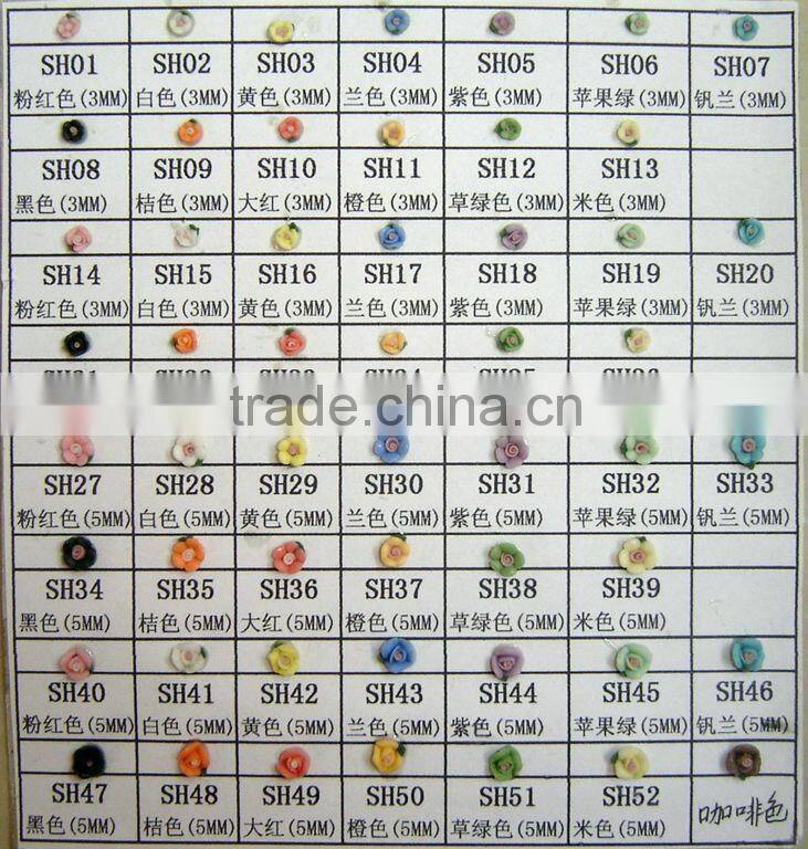 500pcs five-petaled bulk packaging wholesale nails art 3D ceramic flower for nail ZX:TC819