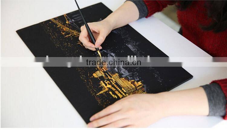 The World Best Golden Scratch Night View Series 3 Contents One Paper Free Drawing With Pen Tool Treasure Hunt Coloring Paper