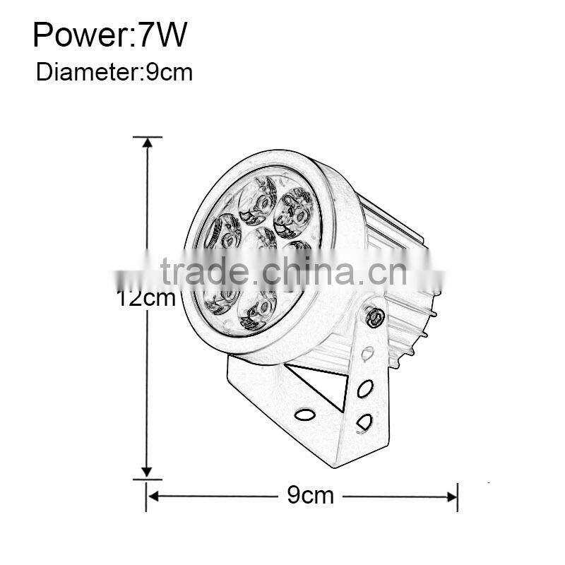2016 Newest 100% power 3w 7w Led spotlight IP65 Outdoor Light Spot Lamp black body with 3 warranty