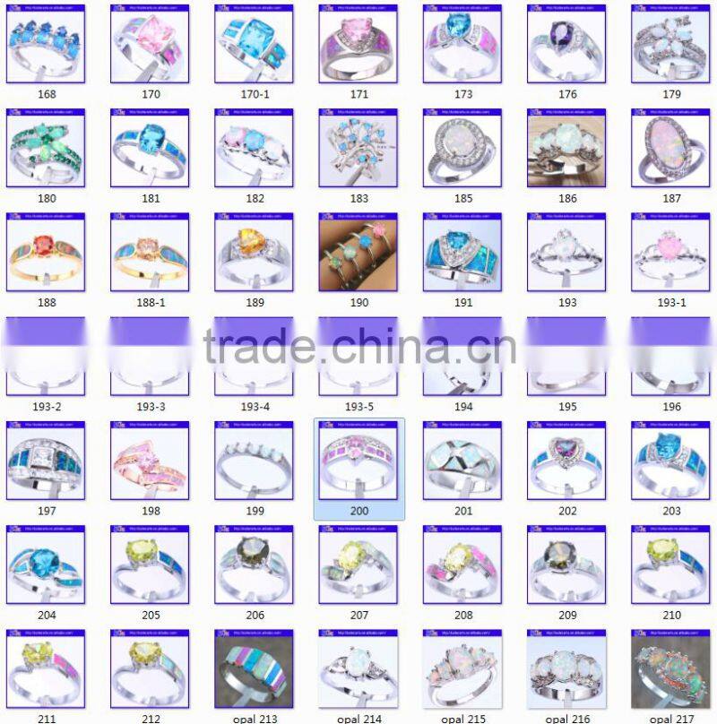 Hot !Custom 925 Sterling Silver Bridal Set Opal Engagement Rings