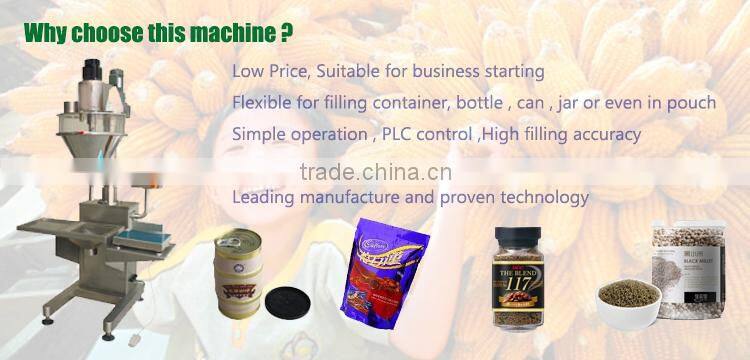 Semi-automatic easy operation parameter chillpowder packing machine with screw feeder