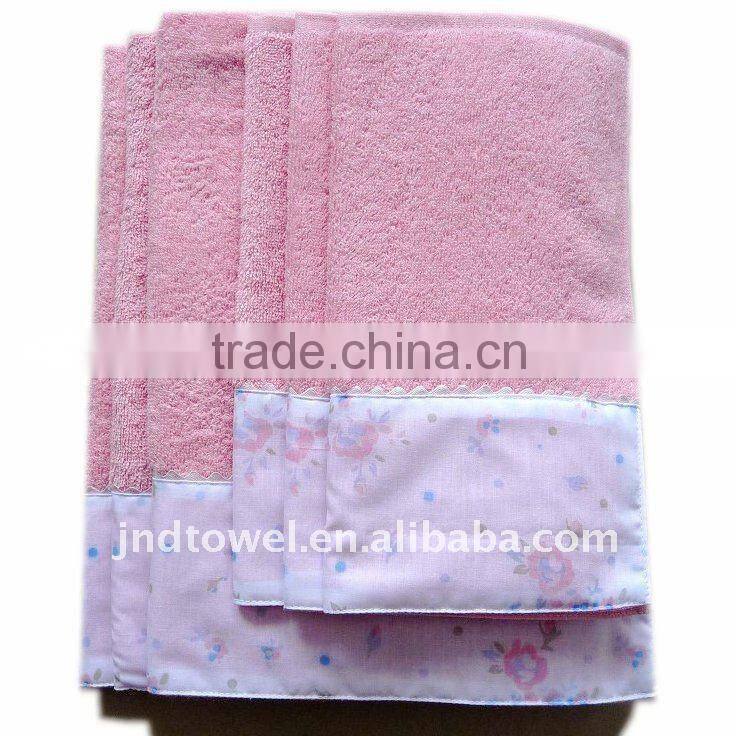 cotton towel with TC print fabric