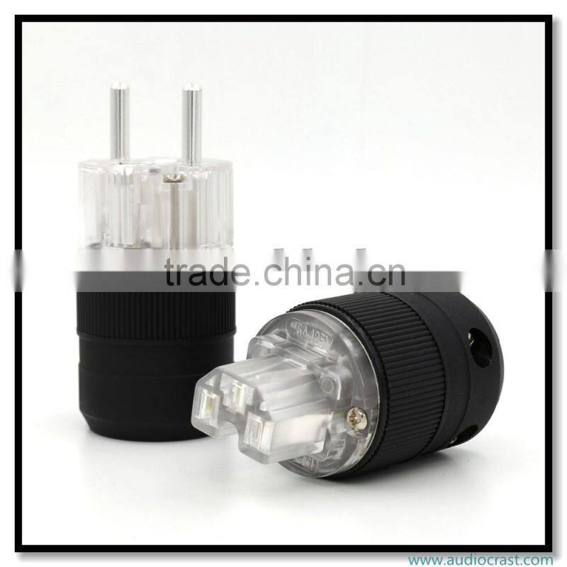 OEM/ODM Made Silver Plated Pure Copper European hifi Power Audio Power Connectors