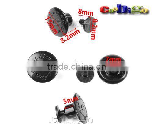 Black Plastic Fastener Snaps Buttons(15*8.2mm)+Pin(8.2*8mm) For Garment Backpack Accessories #FLN016-B