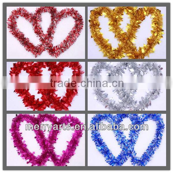 christmas wired tinsel garland shiny colored christmas decoration tinsel