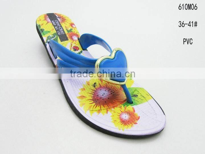 New models ladies PVC low black wedge flip flops