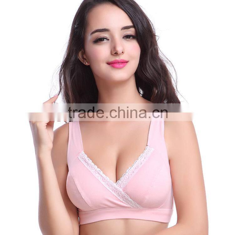 Women's 9 Color Cotton Maternity Bra Wireless Underwear Cotton Fabric