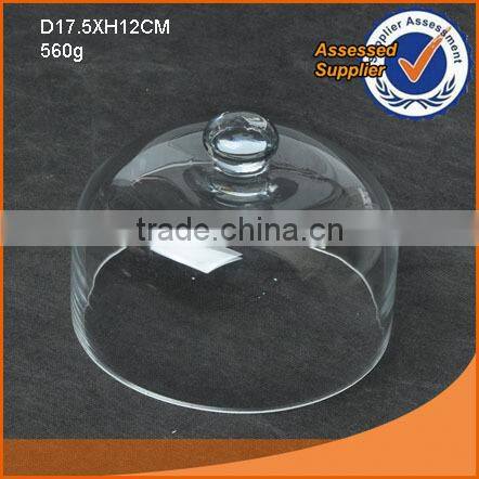 Dia 24.5cm transparent round glass cheese dome cover